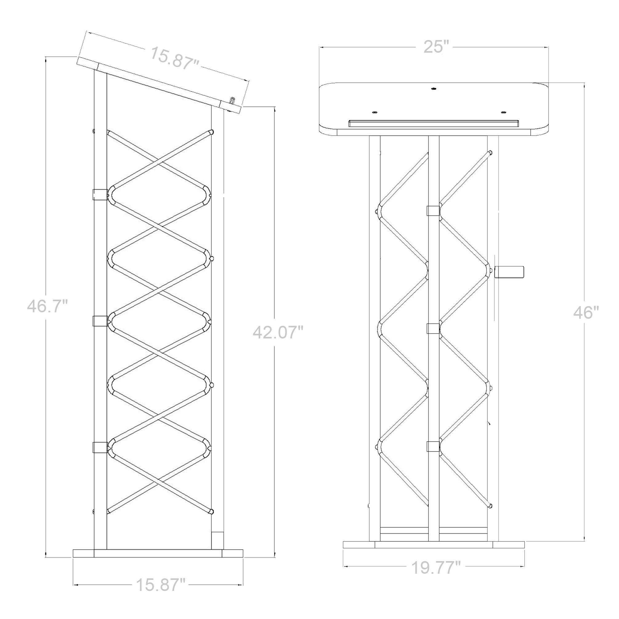 FIXTUREDISPLAYS - Wholesale Speakers - Truss Metal and Wood Podium 25X16X47 Tall Church Pulpit Lectern with Cup Holder 11566-NEW4