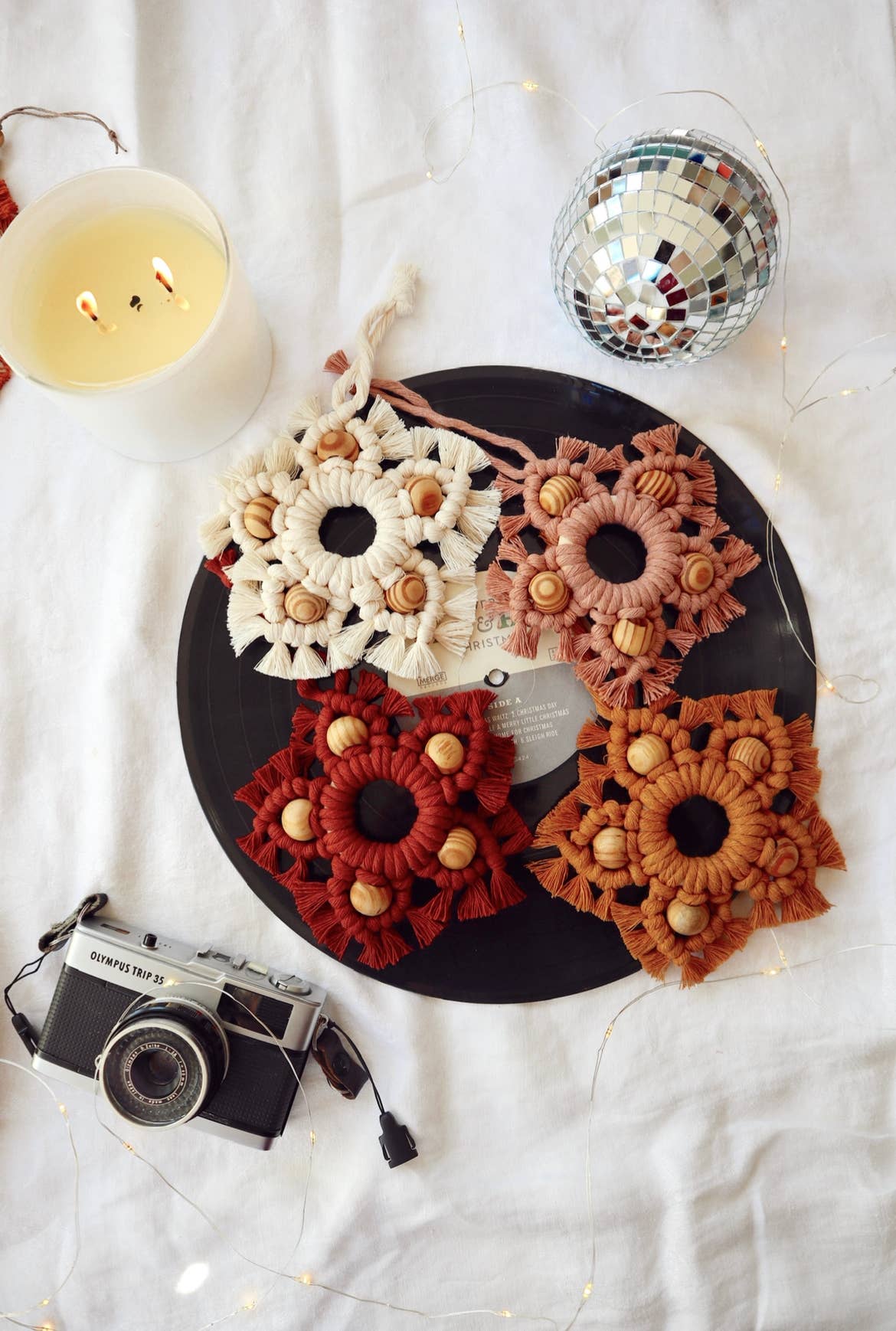 Radically You - Wholesale Ornament - White Boho Macrame Star Ornament2