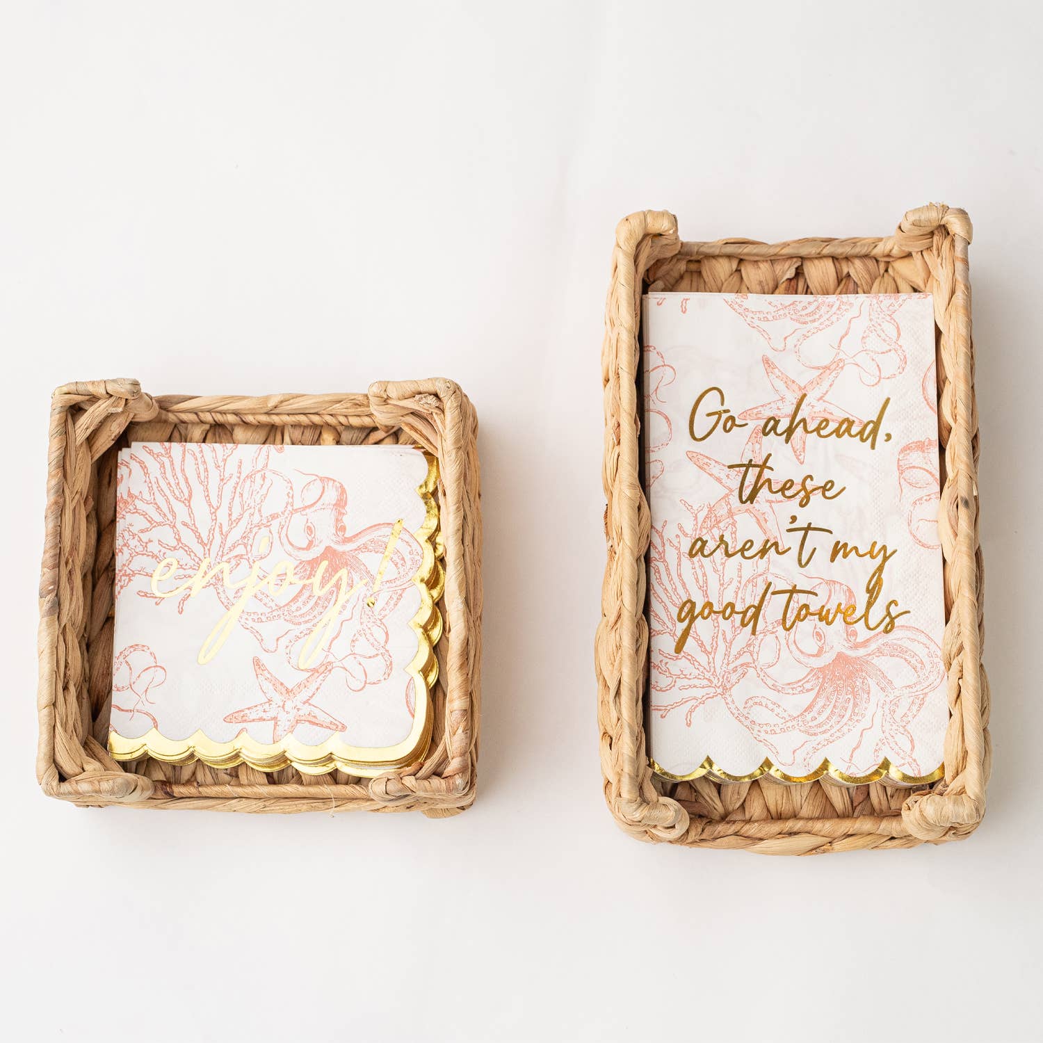 8 Oak Lane - Vente Porte-serviette - Plateau à serviettes en tissu naturel tissé1