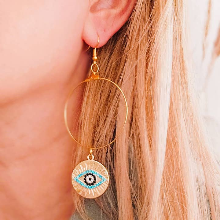 Ibiza Boutique - Wholesale Dangle Earrings - Ibiza evil eye earrings