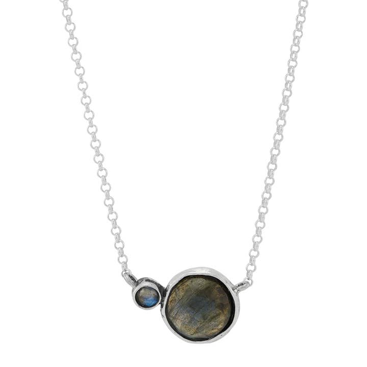 Silpada 'Between Phases' Silver Natural Labradorite Necklace for wholesale by Silpada