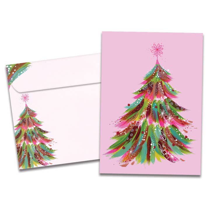 Pink Tree Christmas SKU 22359 for wholesale by Tree-Free Greetings