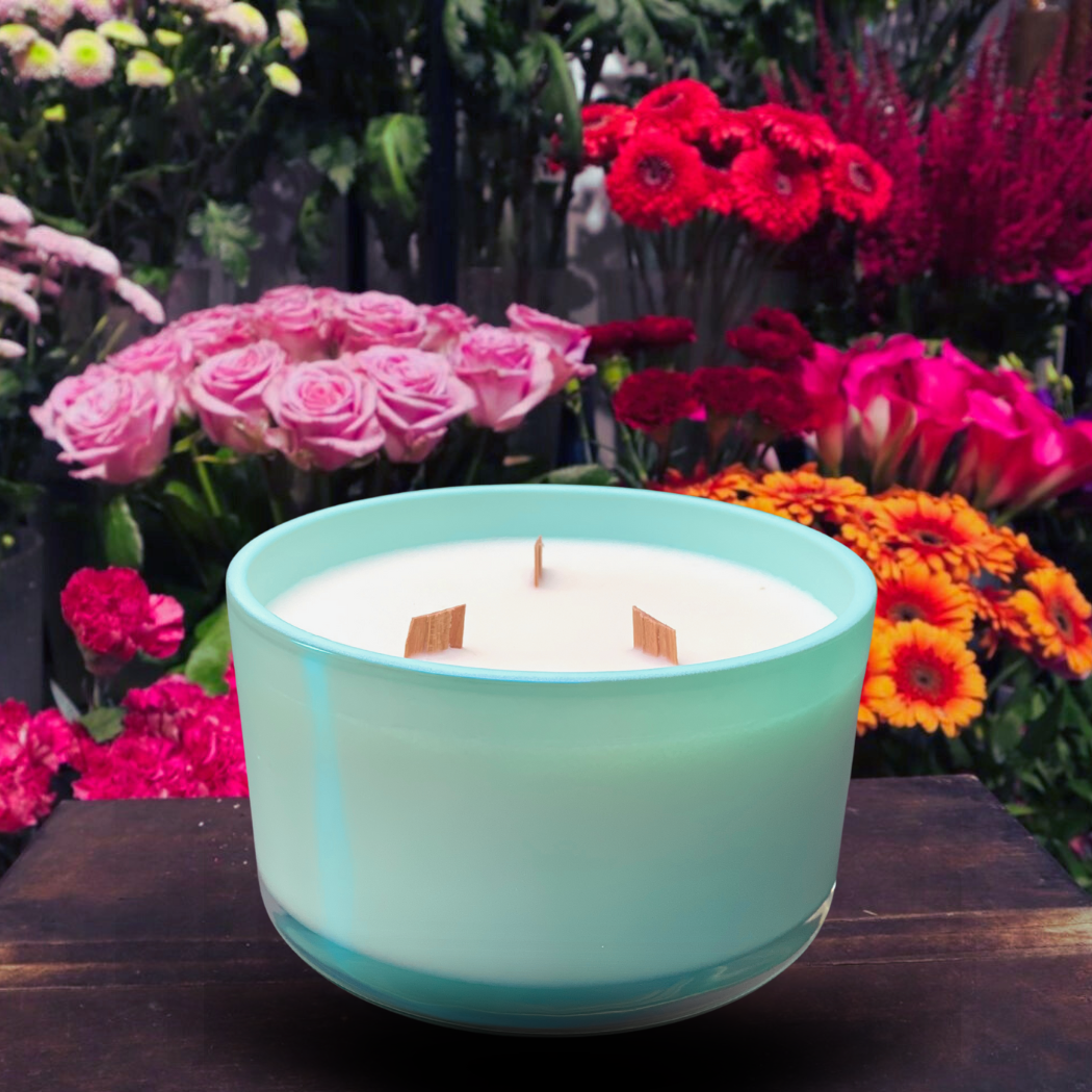 Candles by Swedes - Wholesale Jar/Filled Candle - Fresh Flowers Scented  - 22 oz Soy Candle Wood Wick SPA Line1