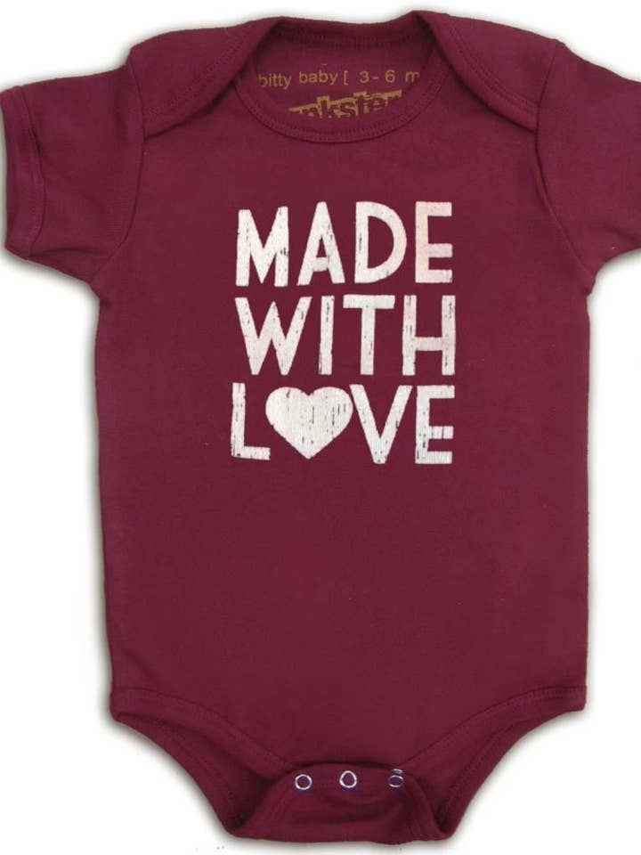 Organic Made with Love Punksie for wholesale by Punkster Organic Baby