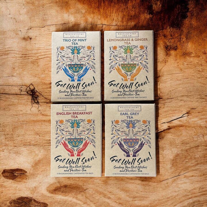 Westcountry Tea Co. – wholesale Tea bags – Westcountry Breakfast Tea Get Well Soon novelTEAcard Gift1