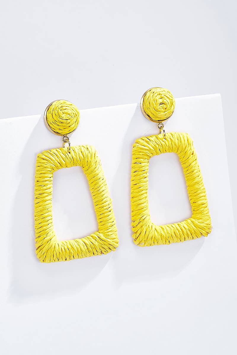 BYREN | ÉLINE L'ATELIER - Wholesale Dangle Earrings - Straw earrings with steel stud 124NN050
