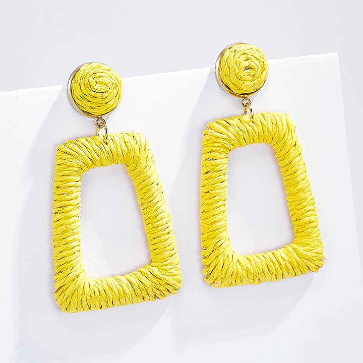 BYREN | ÉLINE L'ATELIER - Wholesale Dangle Earrings - Straw earrings with steel stud 124NN05