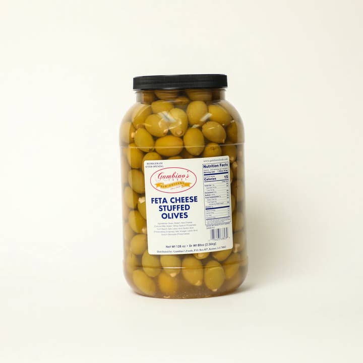 Azeitonas Rainha Recheadas com Queijo Feta, Galão (Pack de 2) por atacado de Gambino's Foods