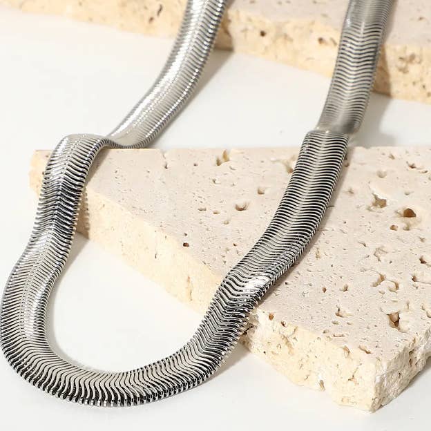 HoopLa - Wholesale Link & Chain Necklace - Snake Wheat Stainless Steel Waterproof Necklace14