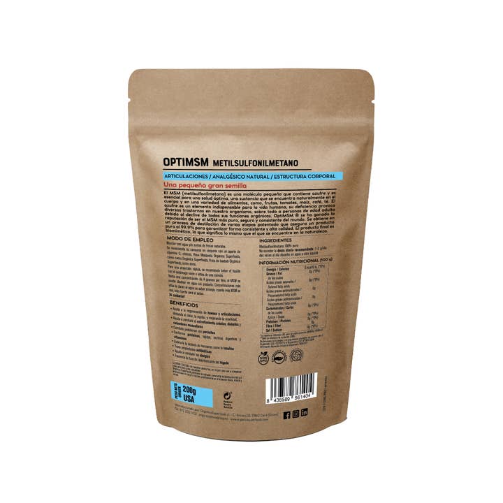 Orgánica Superfoods SL – wholesale Protein/superfood powder – Msm Optim - 200 g1