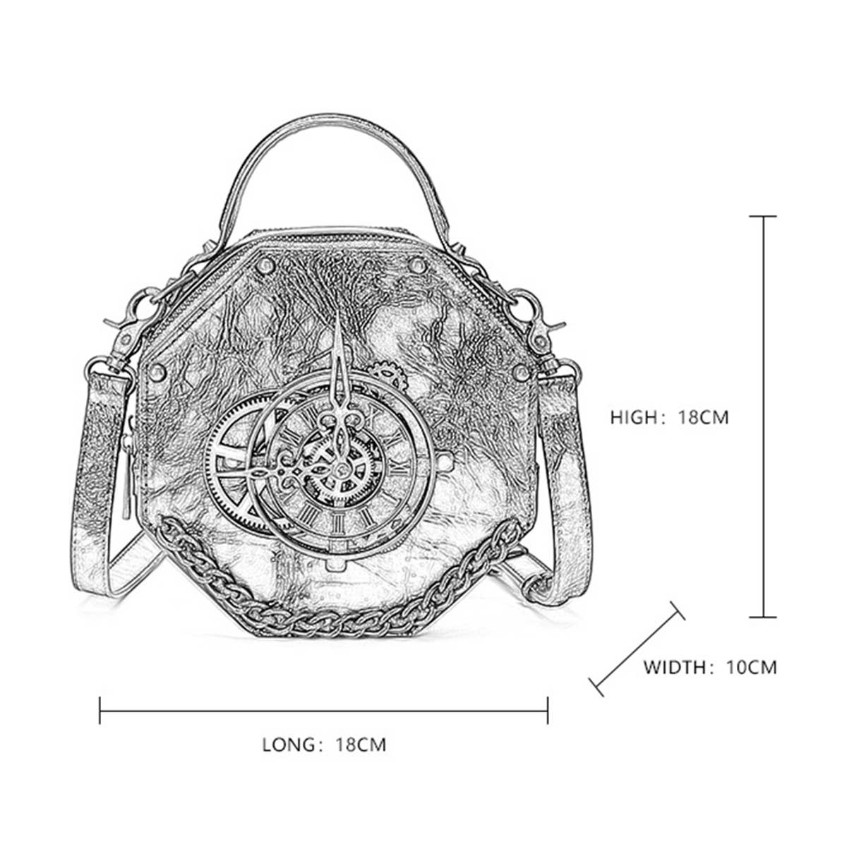 Black HALLOWEEN RETRO STEAMPUNK BAG SHOULDER BAG_CWAB0633 for wholesale on Faire8