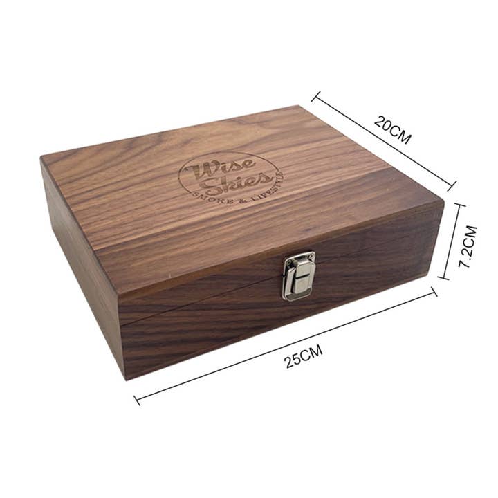 Wise Skies Walnut Deluxe Wooden Rolling Storage Box X-Large for wholesale by Wise Skies