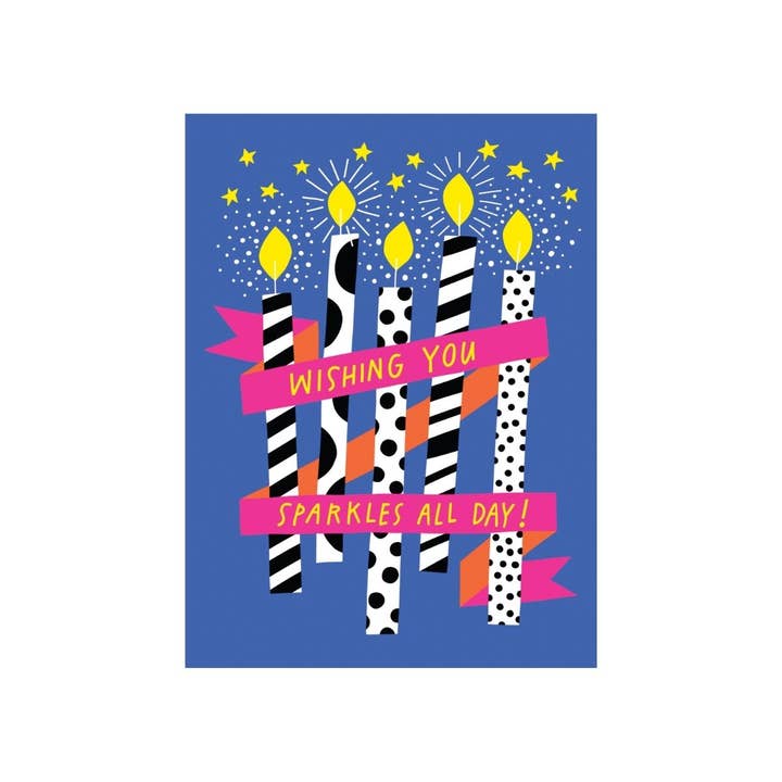 Carte de vœux d'anniversaire avec bougie scintillante pour une journée étincelante. pour la vente par GreatArrow Graphics