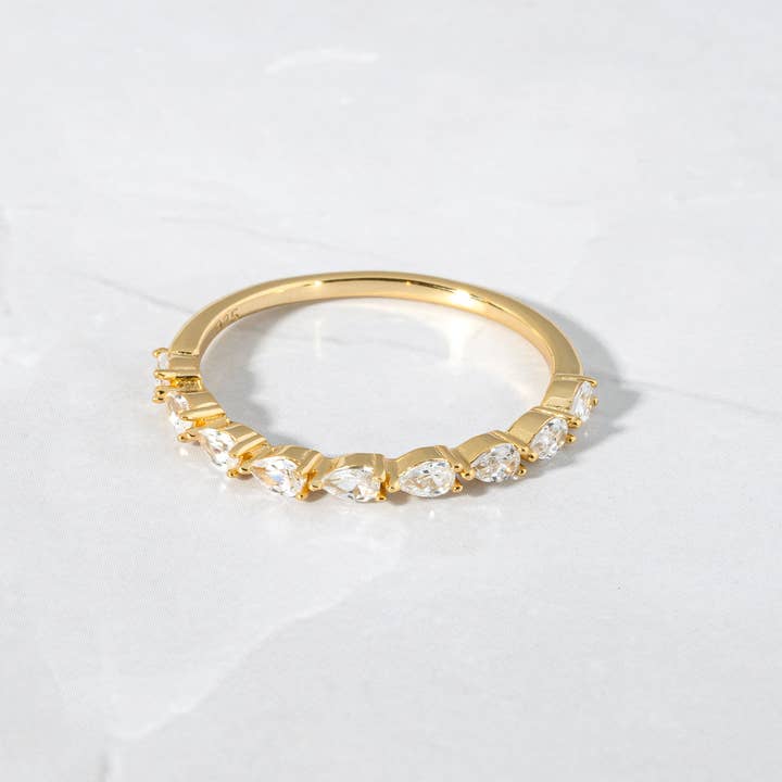Sami Jewels - Wholesale Multi-Stone Ring - Pear Stone Stacking Band
