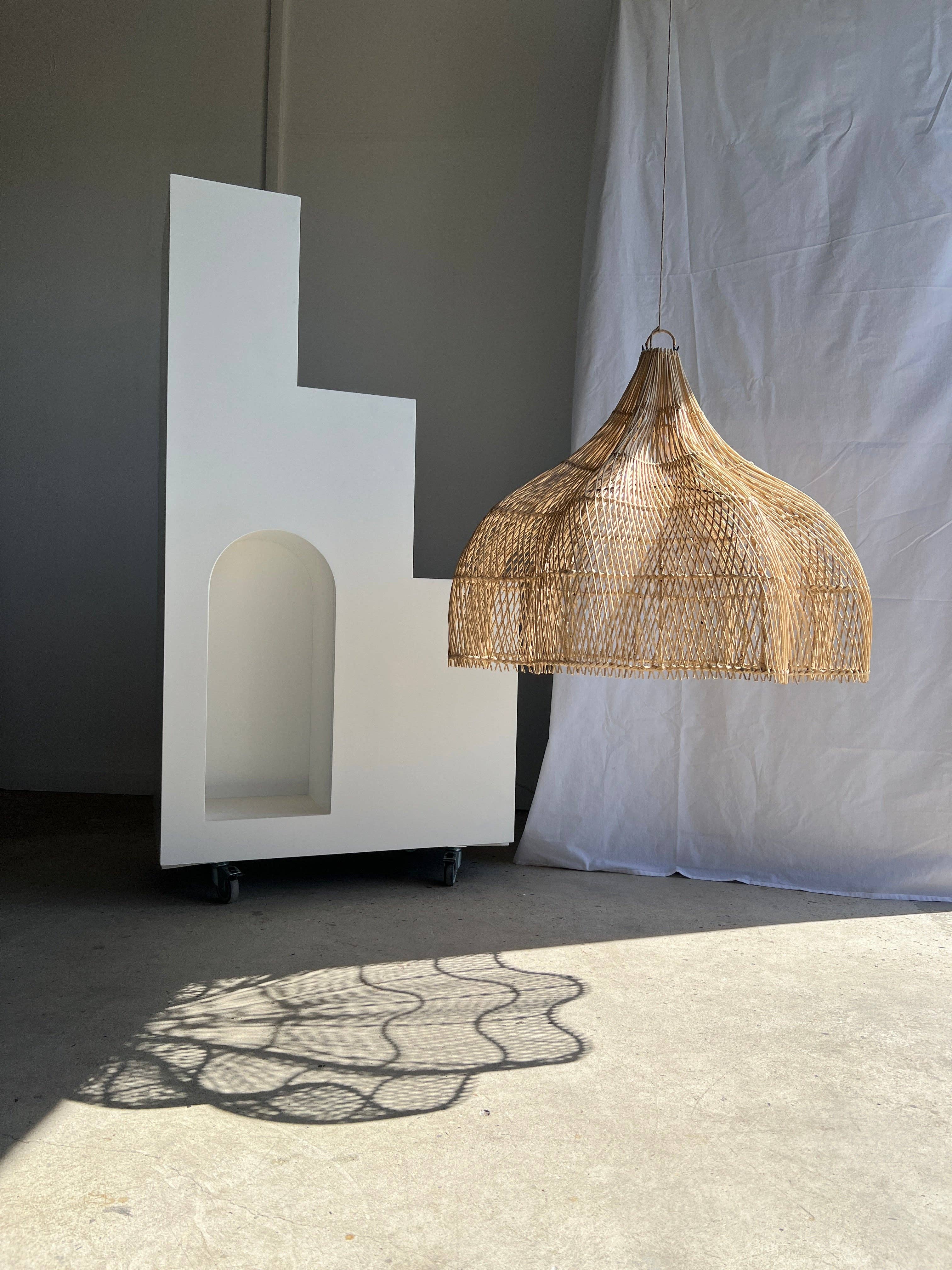 Office Objets - Wholesale Chandelier/Hanging Light - Pendant light, flower-shaped rattan fixture, tulip, corolla H:80cm D80cm13