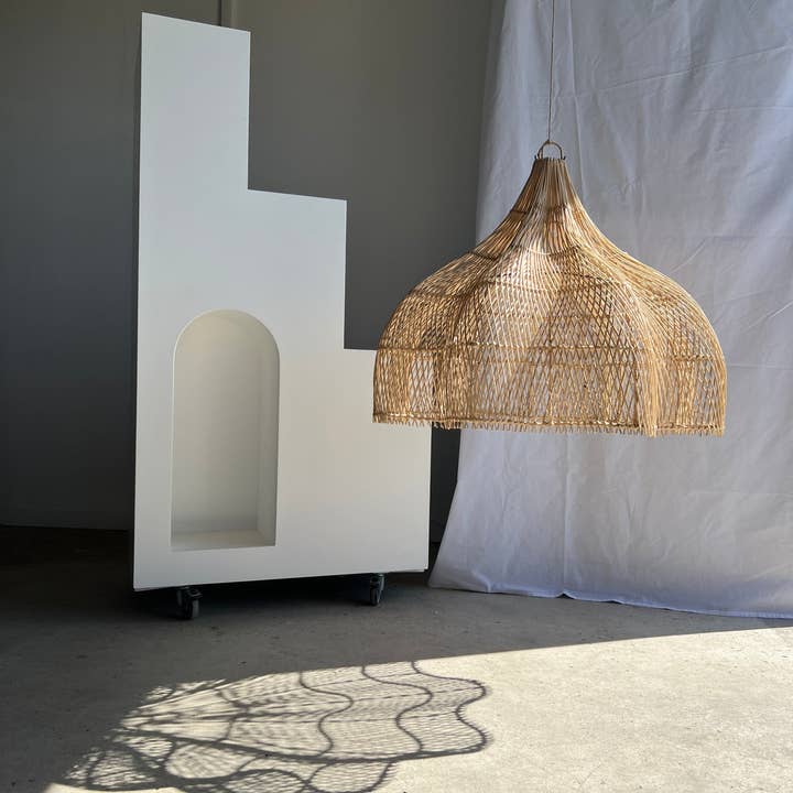 Office Objets - Wholesale Chandelier/Hanging Light - Pendant light, flower-shaped rattan fixture, tulip, corolla H:80cm D80cm13