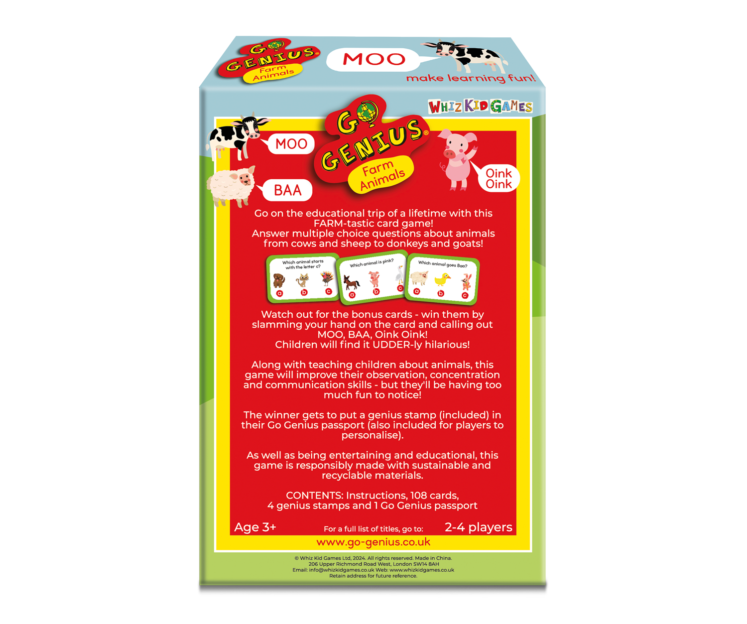 Whiz Kid Games – wholesale Card game – Go Genius Junior Animal Card Games Display Pack2