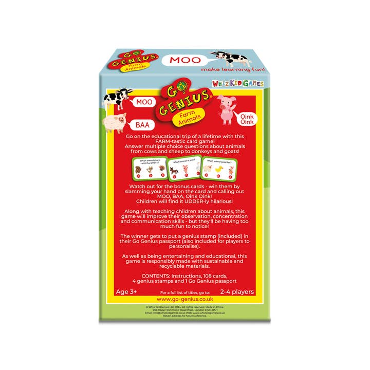 Whiz Kid Games – wholesale Card game – Go Genius Junior Animal Card Games Display Pack2