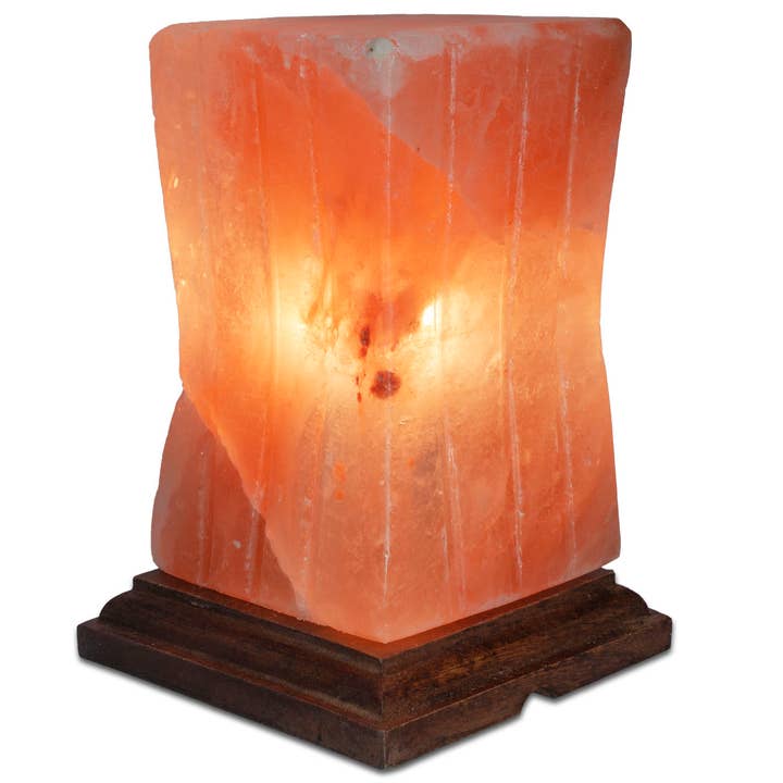 Fantasia Mining - Wholesale Salt lamp - Cube Lines Shaped Salt Lamp - 7" avg. - Cord, Bulb, Dimmer5