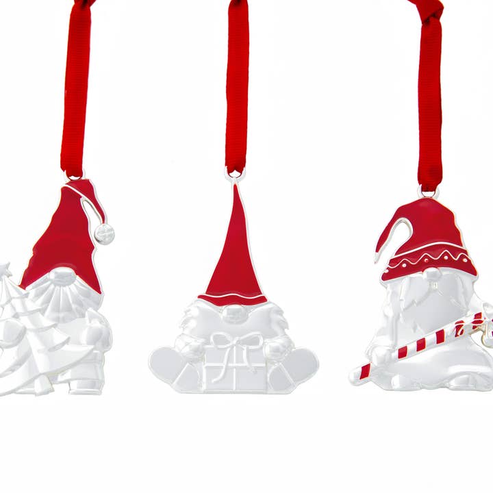 Holiday - Set of 3 Mini Gnome Ornaments for wholesale by Nambe