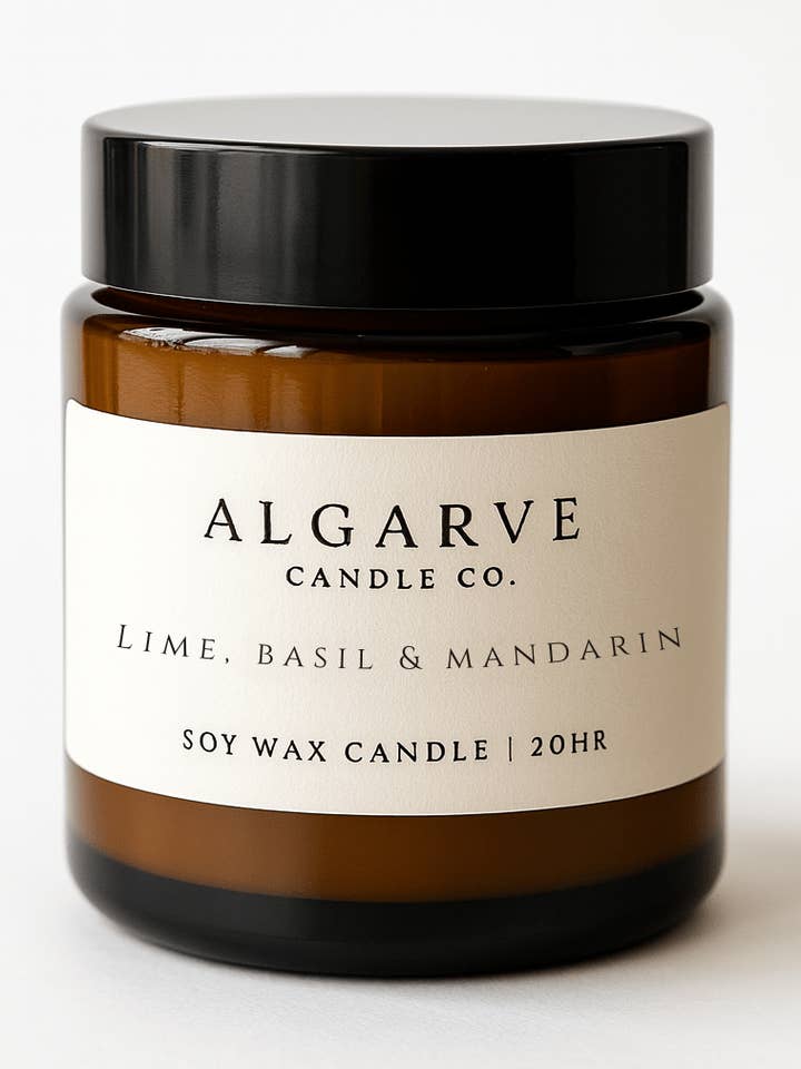 Soy Candle | 20hr | Lime, Basil & Mandarin for wholesale by Algarve Candle Company