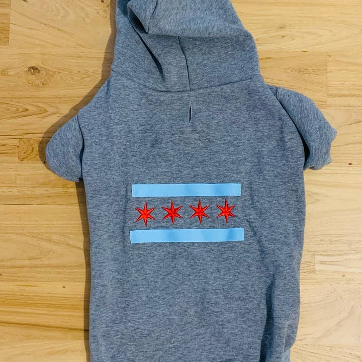 tori grace outfitters - Vente Sweat à capuche – chien - sweat à capuche pour chien Chicago Flag, pull brodé pour chien Chicago1
