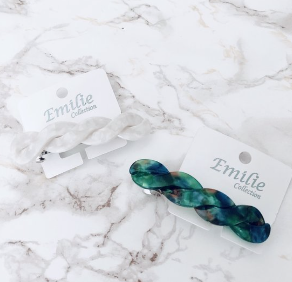 Emilie collection - Wholesale Hair Pin - Hairpins green white marble1
