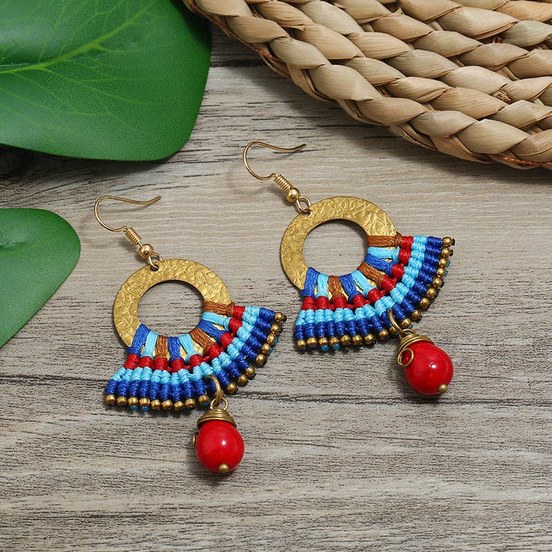 Multi Cirle Flätade Örhängen E8088 för wholesale på Faire