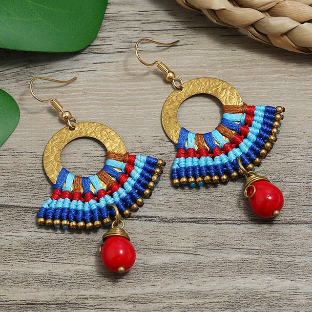 Multi Cirle Flätade Örhängen E8088 för wholesale på Faire0