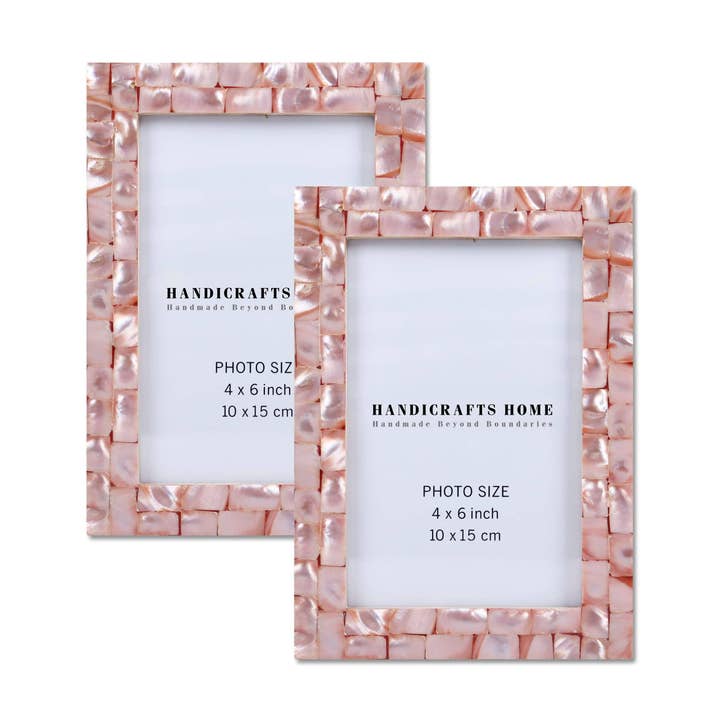 Picture Frame Mother of Pearl Pack of 2, Pink for wholesale by Muqeem & Brothers