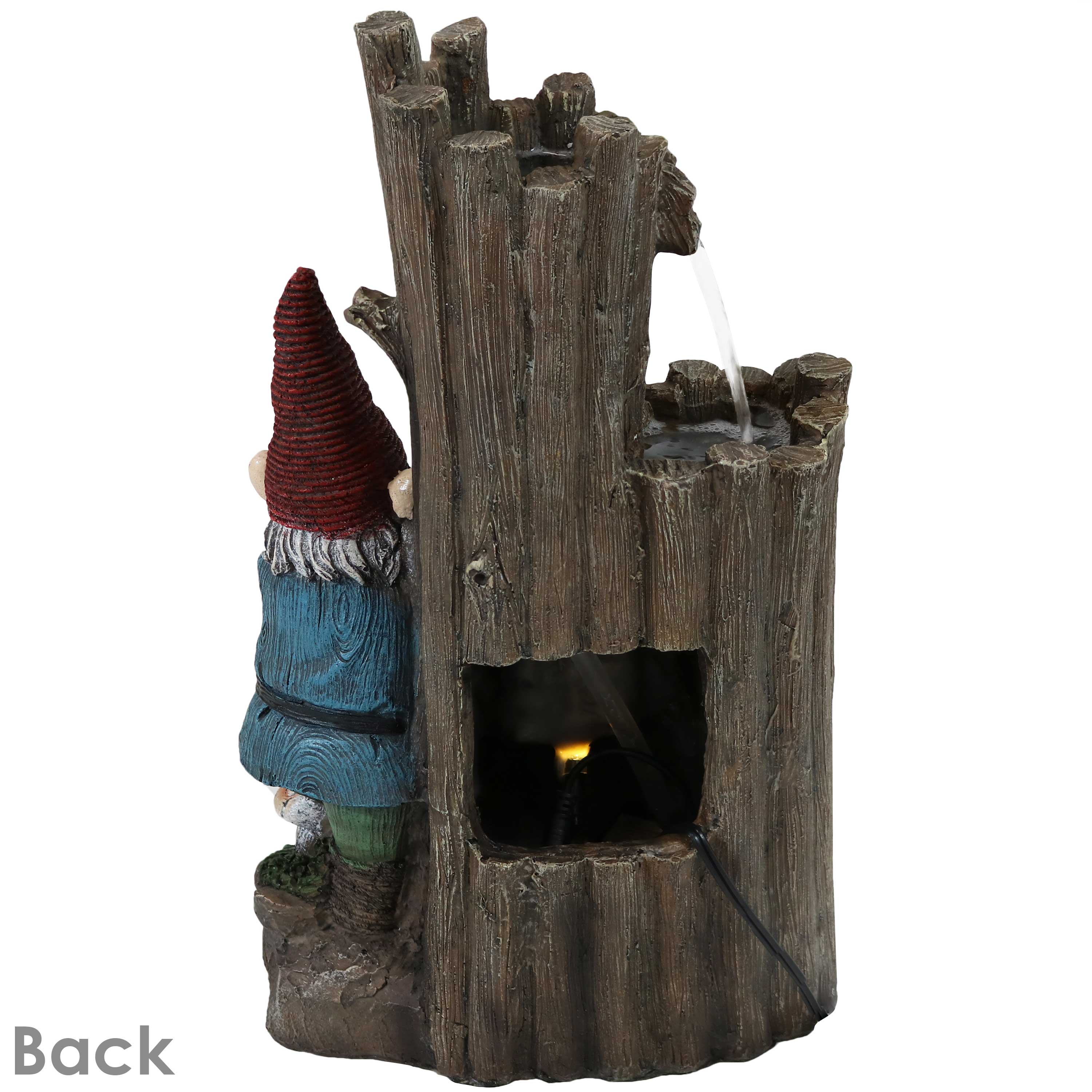 Sunnydaze Decor - Vente Bibelots/décorations d'extérieur - Fontaine à eau extérieure Resting Gnome avec lumières LED, 17 po4