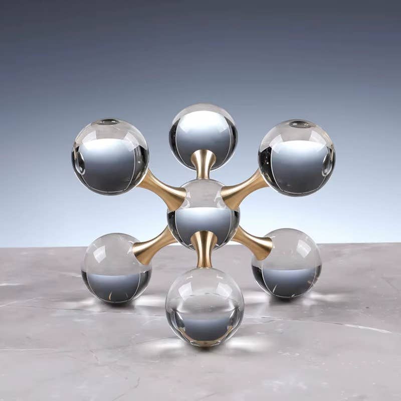 VIGOR - Wholesale Decorative Tabletop Object - Golden Crystal Ball Home Decor for Modern Western House13