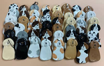 August Ceramics - Wholesale Ornament Set - 3" Assorted Ceramic Dog Ornaments3