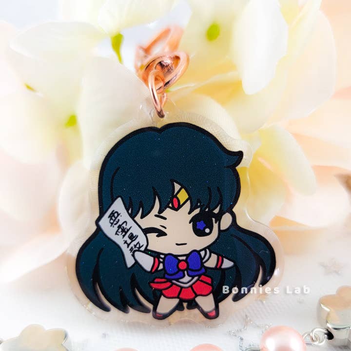 Porte-clés charme en acrylique époxy Sailor Mars pour la vente par Bonnies Lab