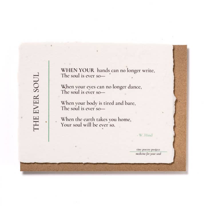 The Ever Soul: Plantable Wildflower-kort (sympati) for engroshandel hos tiny poetry project