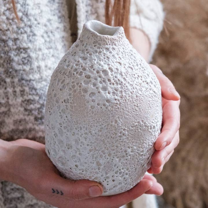MOON Collection Bud Vase — Handmade Stoneware — Small for wholesale by LAIMA CERAMICS (SIA Radosa Apvieniba Spares)