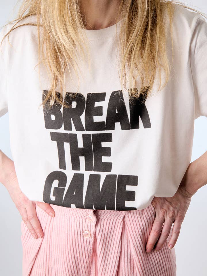 Camiseta BREAK THE GAME en blanco roto para venta al por mayor de Twenty Five
