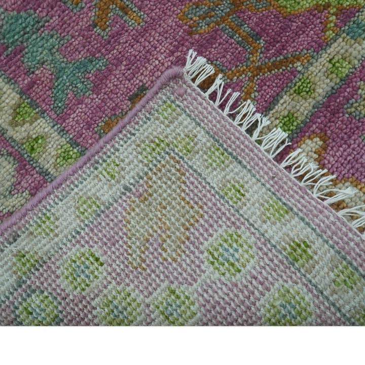 The Rug Decor, Inc. - Wholesale Area rug - The Plants and Roots Pink and Green Hand Knotted Traditional Custom Made Wool Rug4