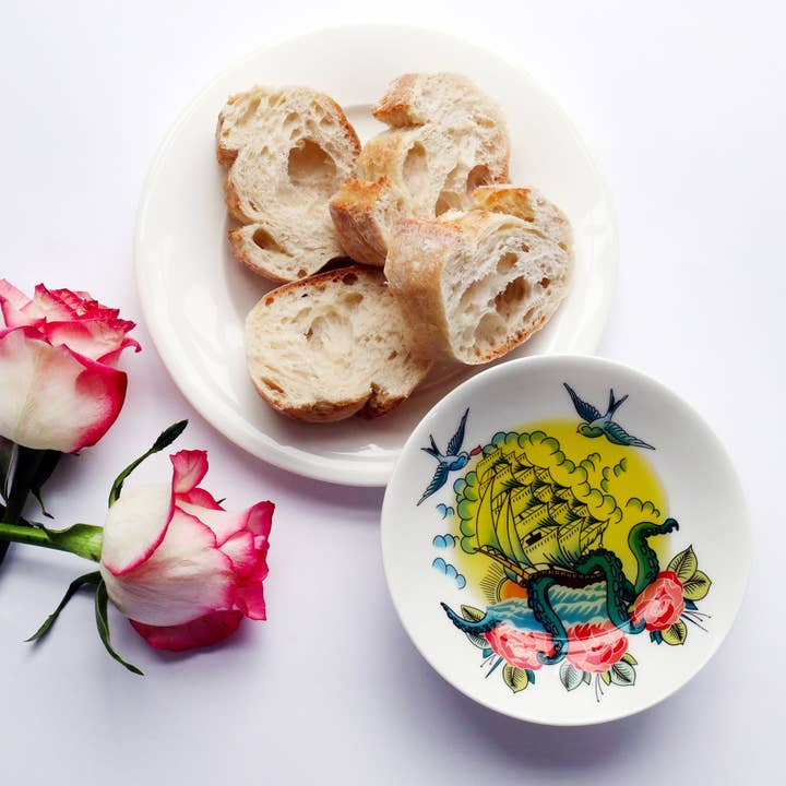 Cream Cornwall - Venta al por mayor Platos - Plato para picar Ship & Kraken