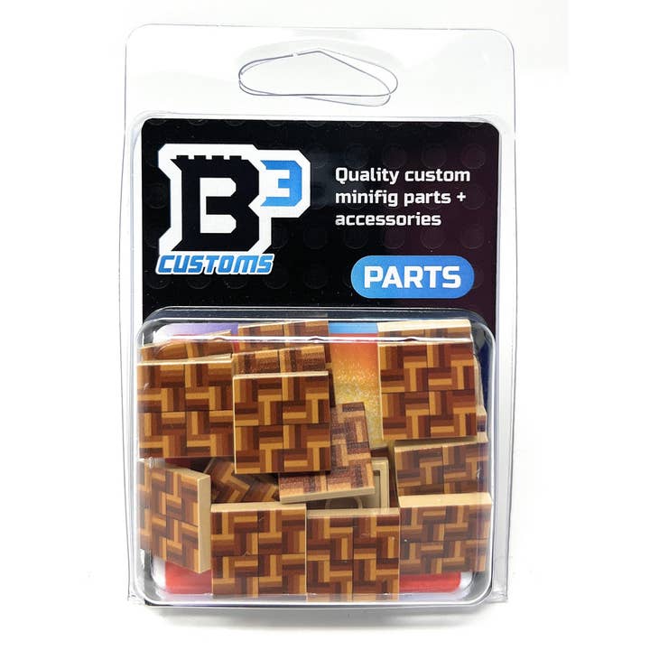 B3 Customs - Wholesale Building Set - Kids - Parquet Flooring (Pack of 20) - B3 Customs Printed 2x2 Tiles
