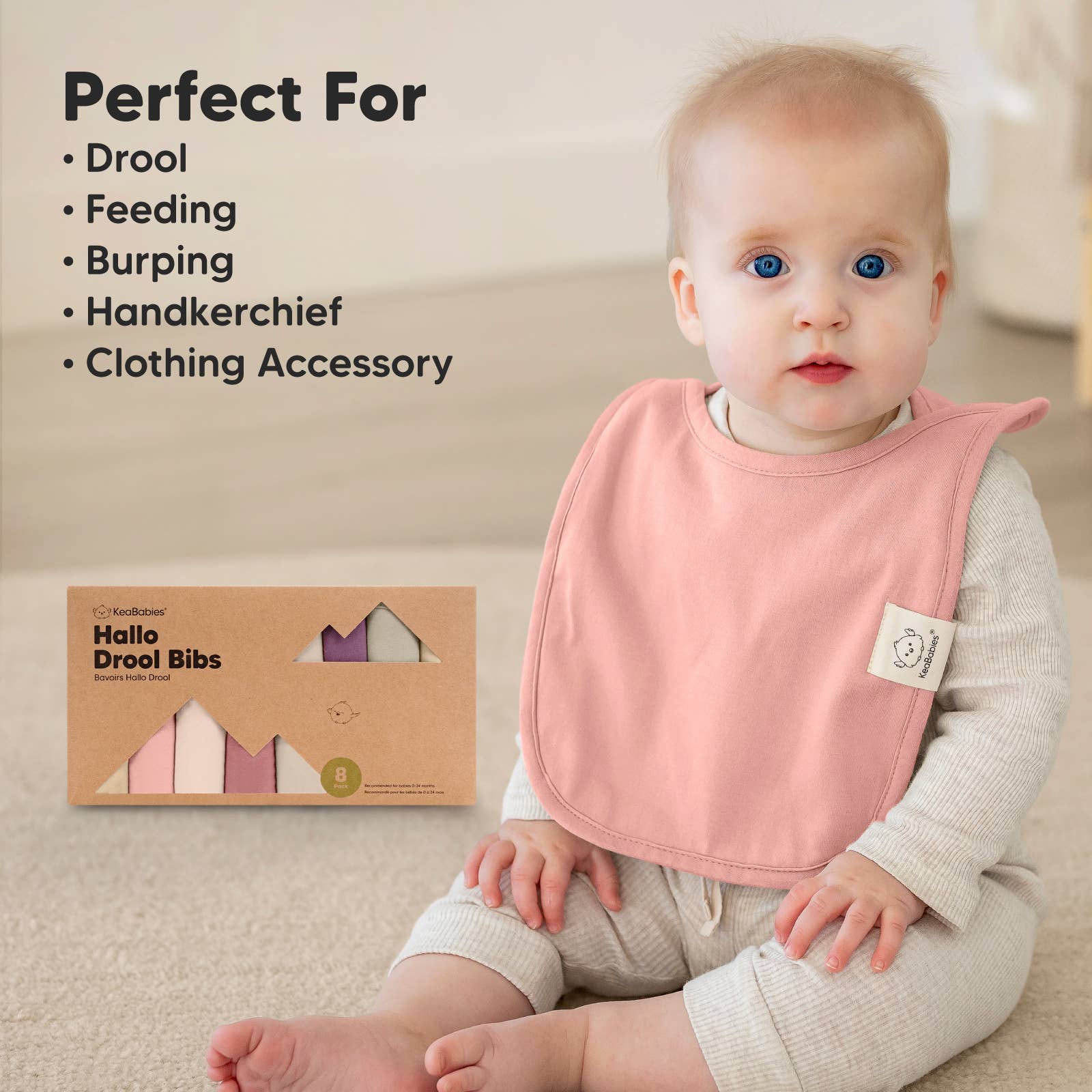 Dahlia KeaBabies Lot de 8 bavoirs Hallo Drool en vente sur Faire7