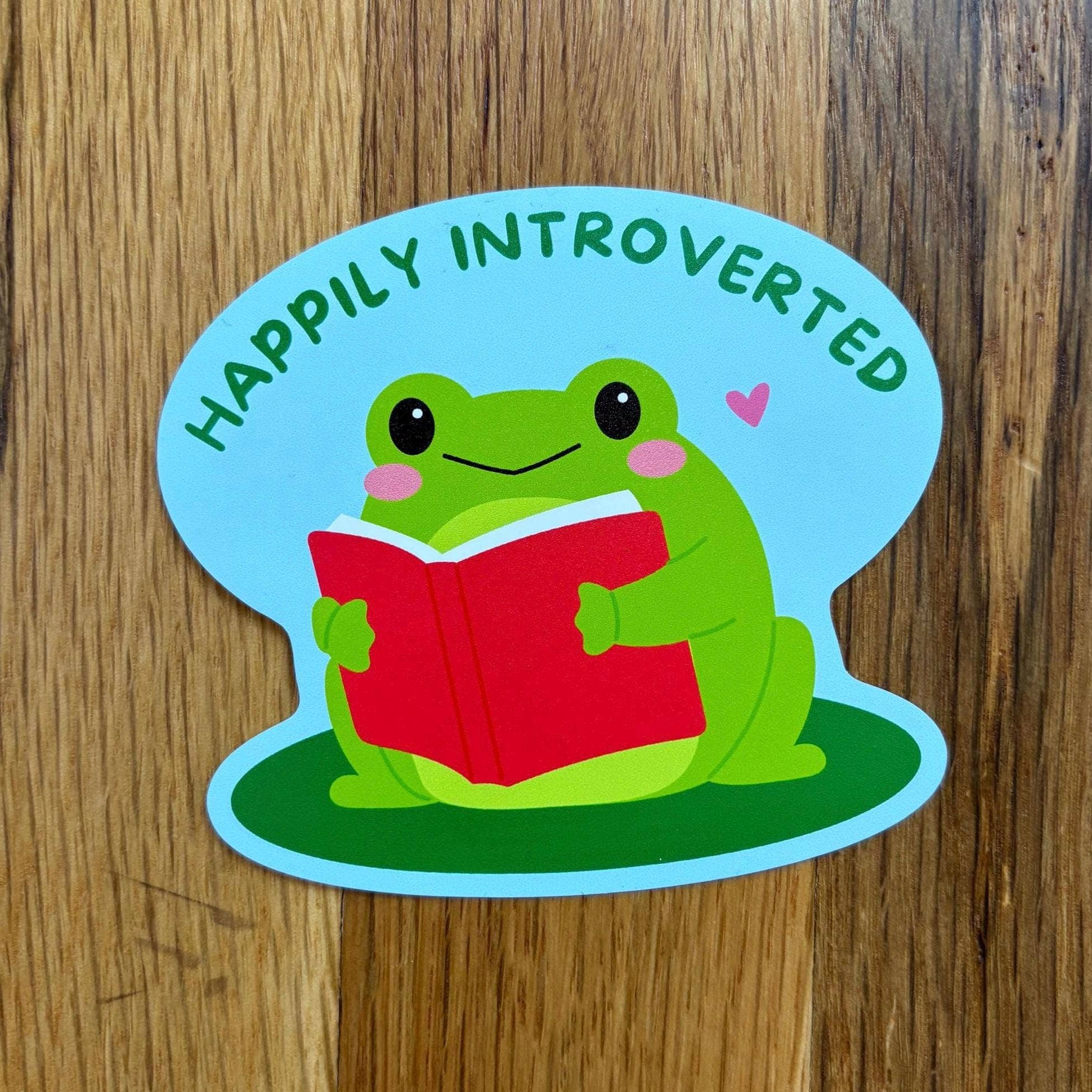 Anna Liz Heart Designs - Wholesale Sticker - Cute Frog Vinyl Waterproof Sticker - 'Happily Introverted'4