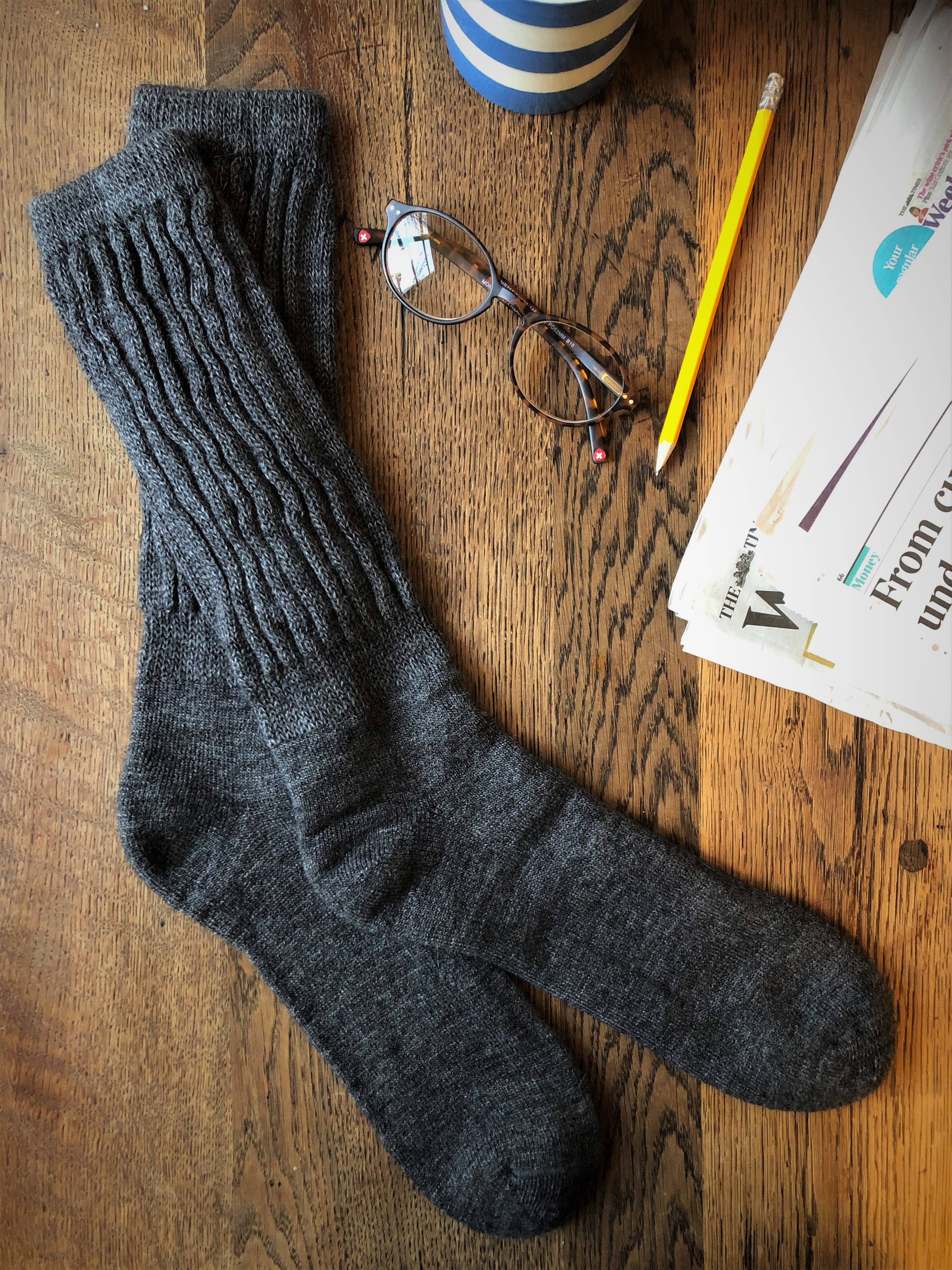 Samantha Holmes Alpaca Clothing and Gifts - Wholesale Socks - Unisex - Cosy Alpaca Rib Cushion Socks Larger size10