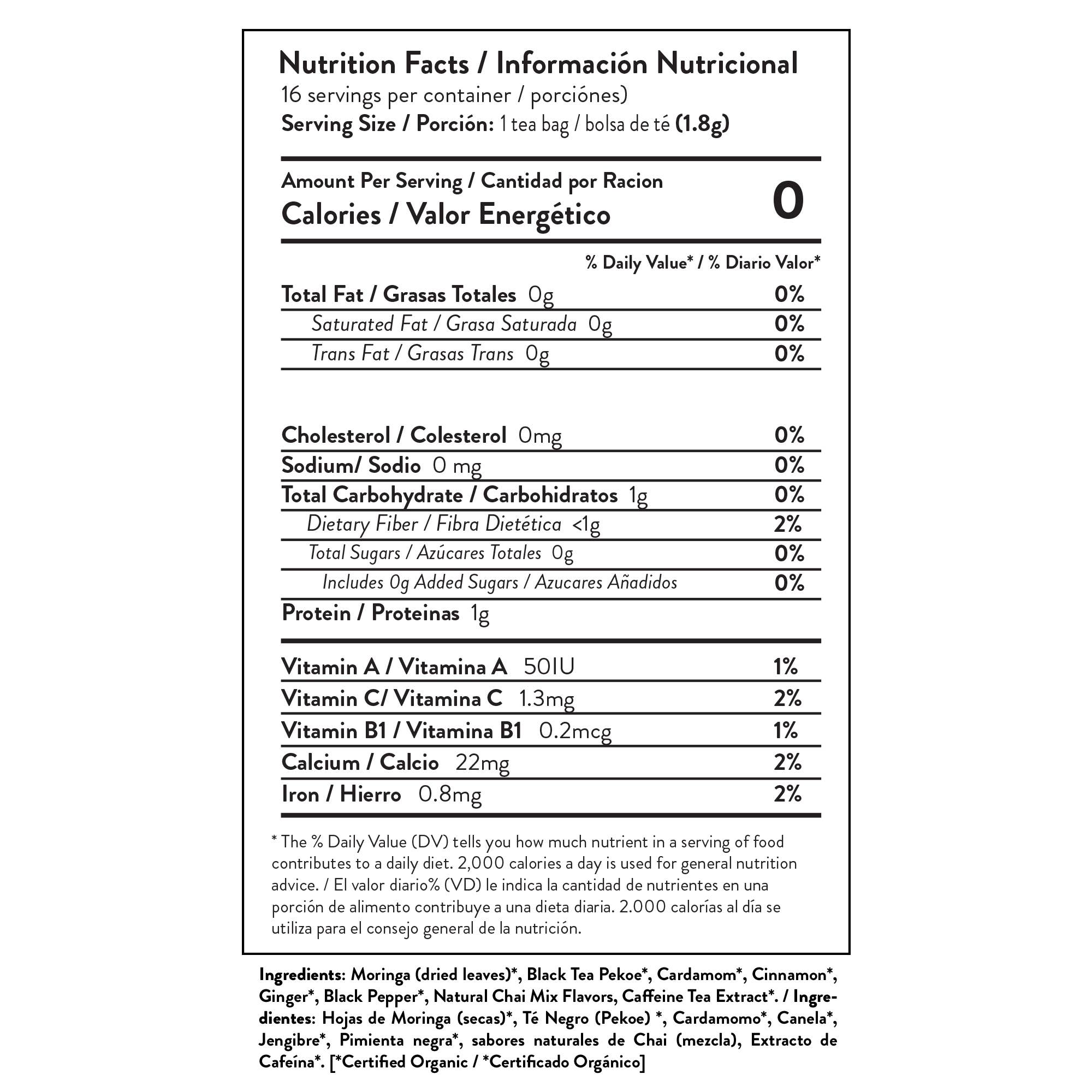 Miracle Tree - Wholesale Health/Detox Tea - Moringa Energy Tea: Chai7