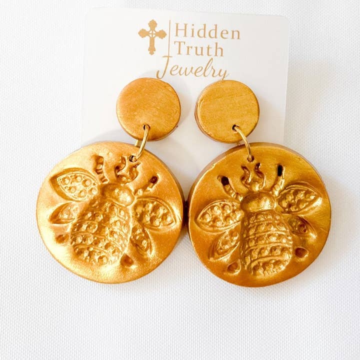 Hidden Truth Jewelry - Wholesale Dangle Earrings - Bee Double Dangles0