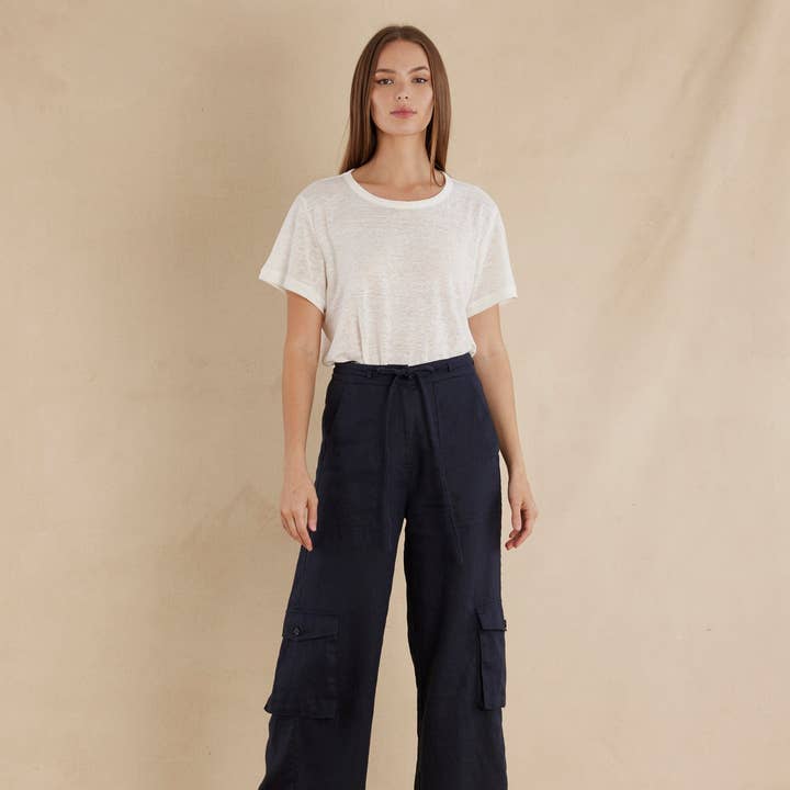 Ciel Linen Cargo Pant - Navy and other Purchase Wholesale african cichlid. Free Returns & Net 60 Terms on Faire trending on Faire.