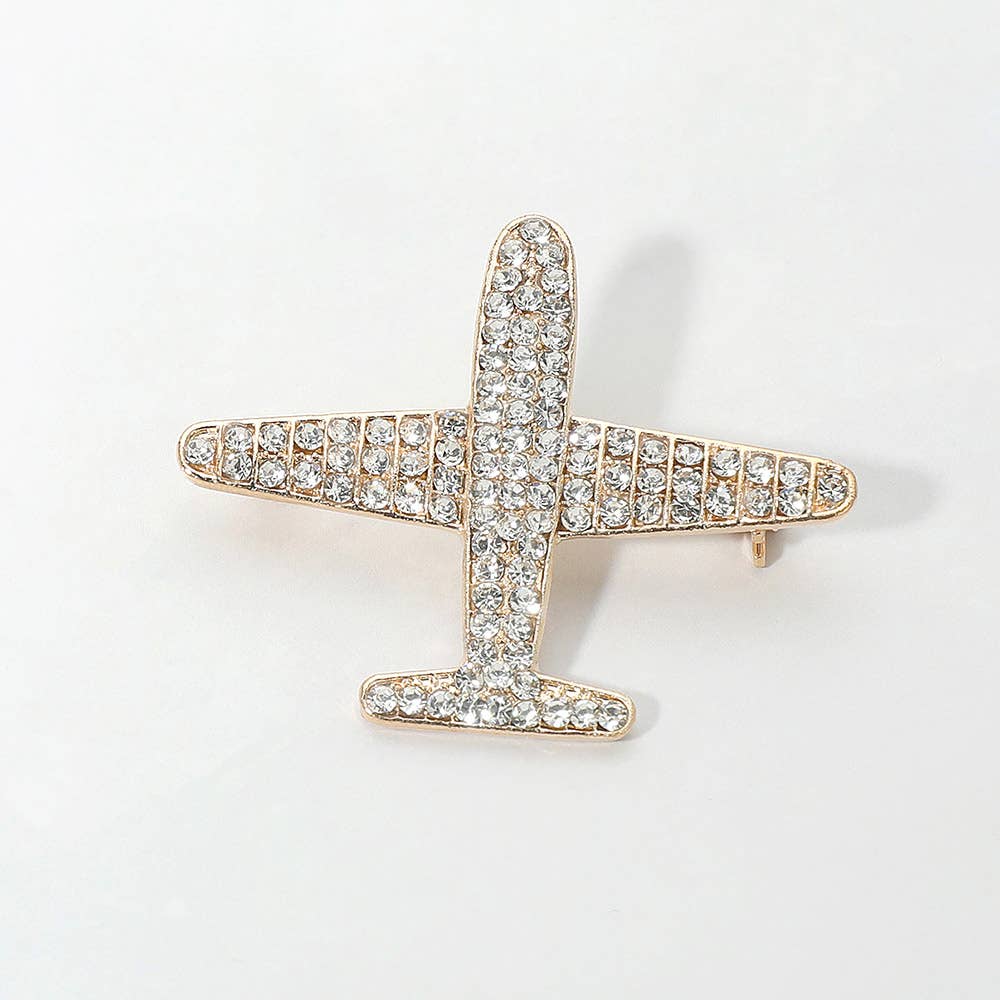 Sensibling Corp. - Wholesale Brooch - Rhinestone Embellished Airplane Pin Brooch2