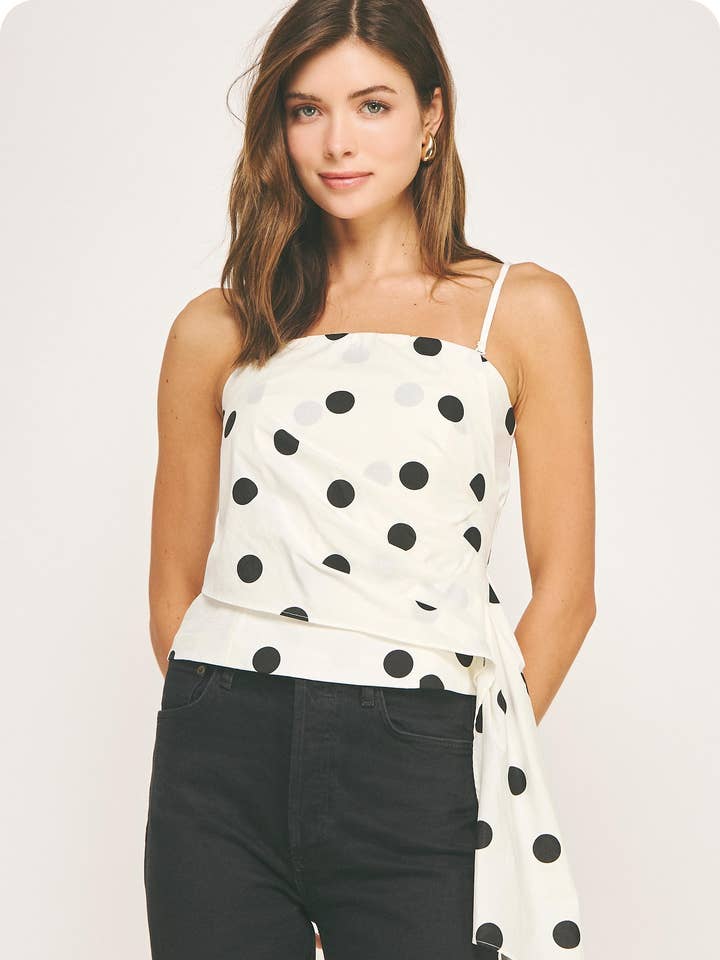 Strut & Bolt - Wholesale Blouse - Women's - Draped Pleat Detail Polka Corset Tube Top10