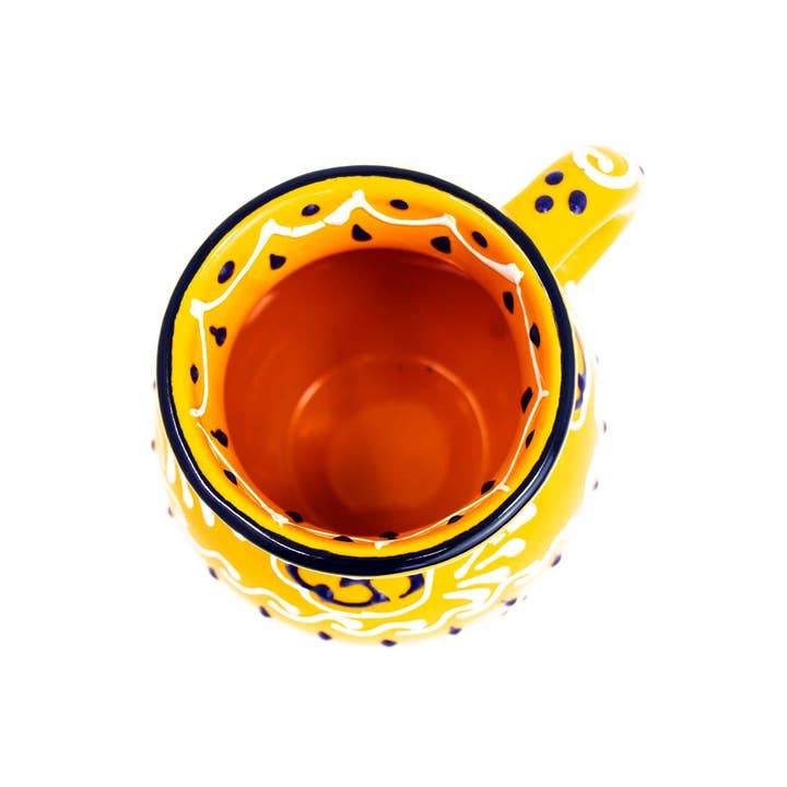 Global Crafts - Wholesale Coffee Mug - Encantada Handmade Pottery Set of 2 Beaker Mugs, Mango2