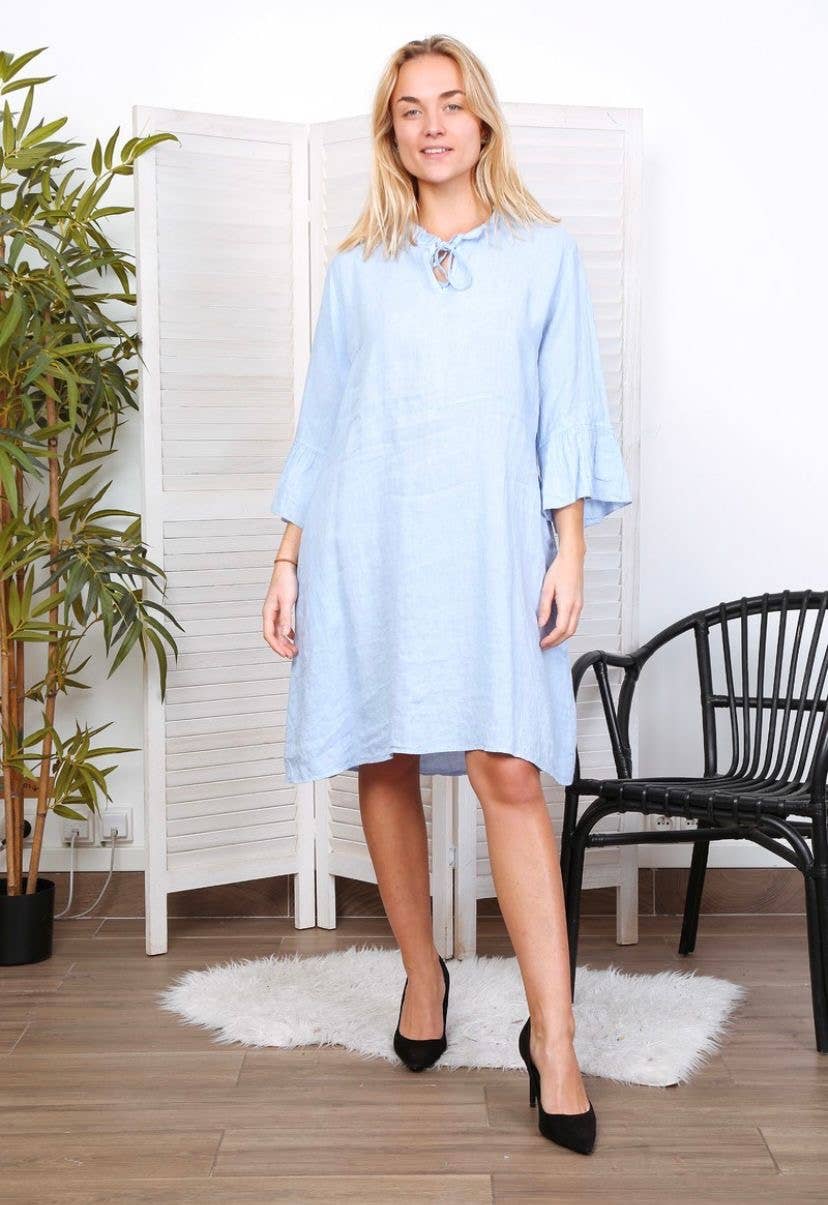 LÉA & LUC - Wholesale Dress - Women's - Short dress in 100% linen REF.134449